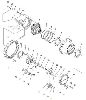 حفارة السفر موتور Assy PC200-8 Final Drive 708-8F-00250 لكوماتسو
